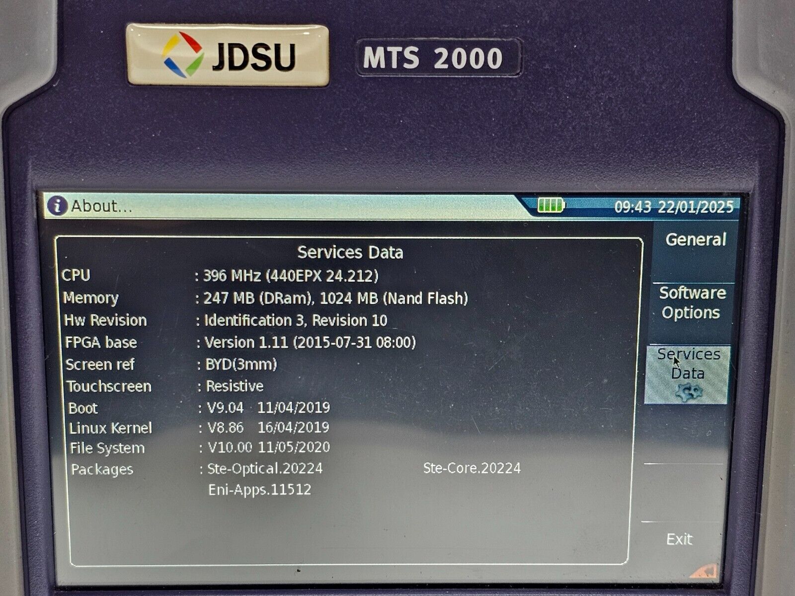 Viavi JDSU MTS T-BERD 2000 Test Platform Modular Mainframe Power Meter + VFL