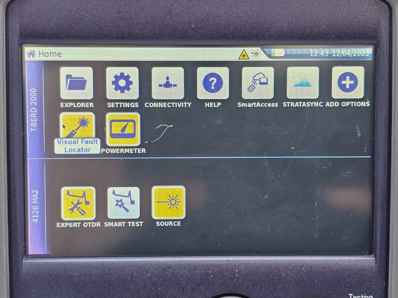 Viavi JDSU MTS T-BERD 2000 with PM / VFL & 4126 MA2 SM OTDR Module 1310/1550 nm