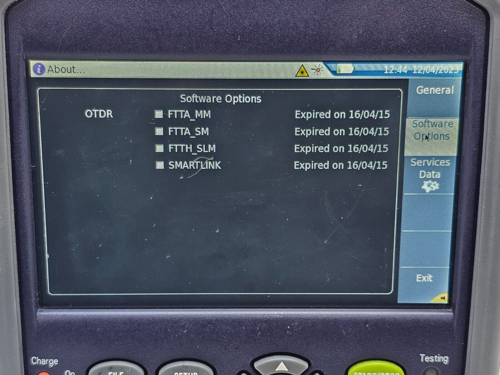 Viavi JDSU MTS T-BERD 2000 with PM / VFL & 4126 MA2 SM OTDR Module 1310/1550 nm