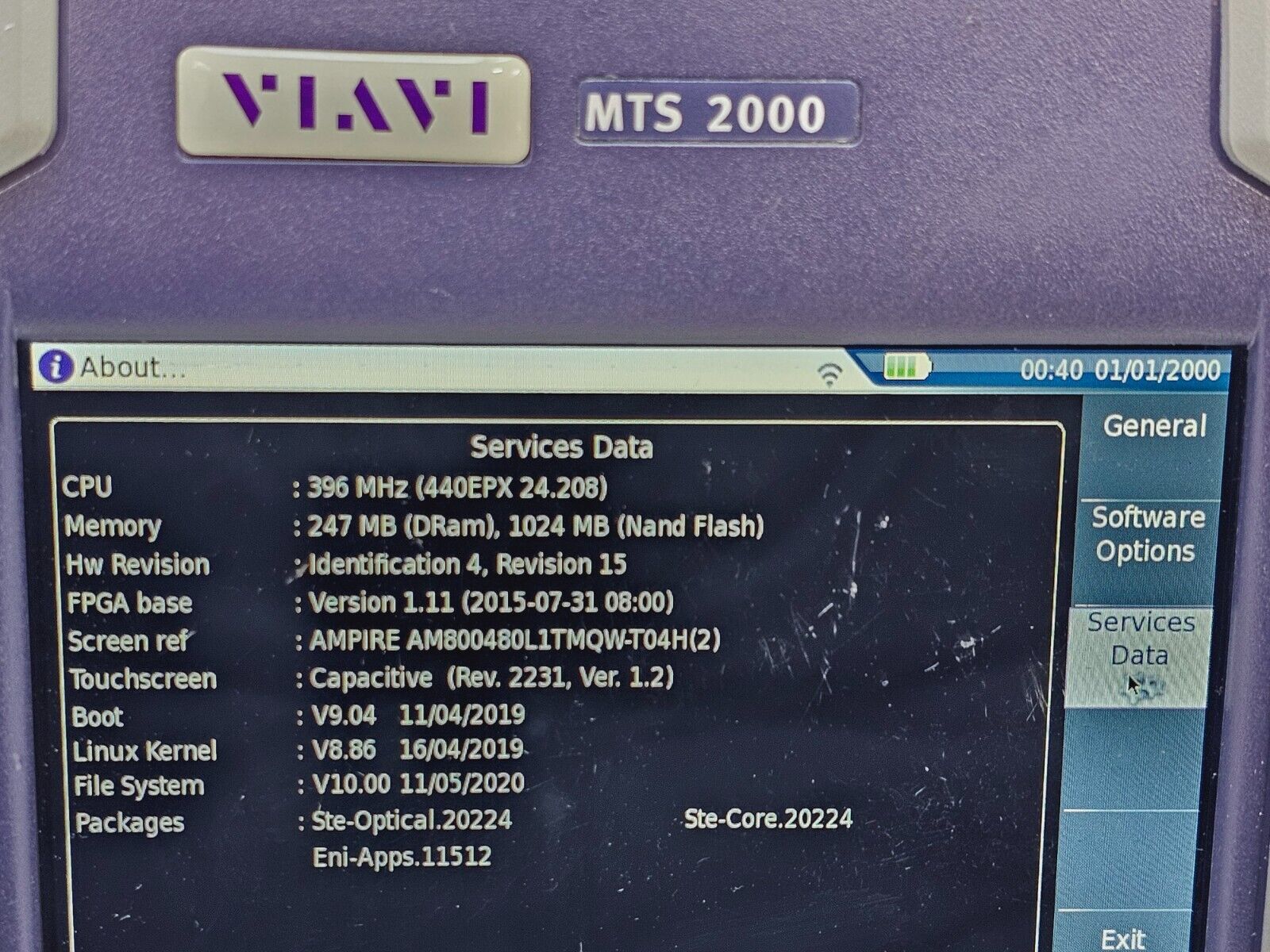 Viavi JDSU MTS/T-BERD 2000 with PM / VFL & 4126 MA2 SM OTDR Module 1310/1550 nm