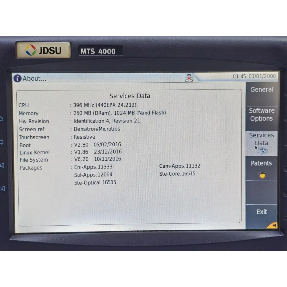 Viavi JDSU MTS T-BERD 4000 Mainframe Platform Touchscreen READ Description