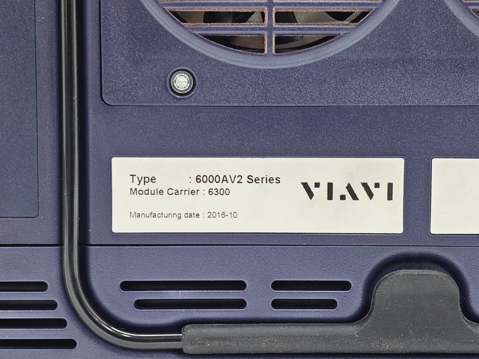 Viavi MTS 6000A V2 unit label showing model number and serial information