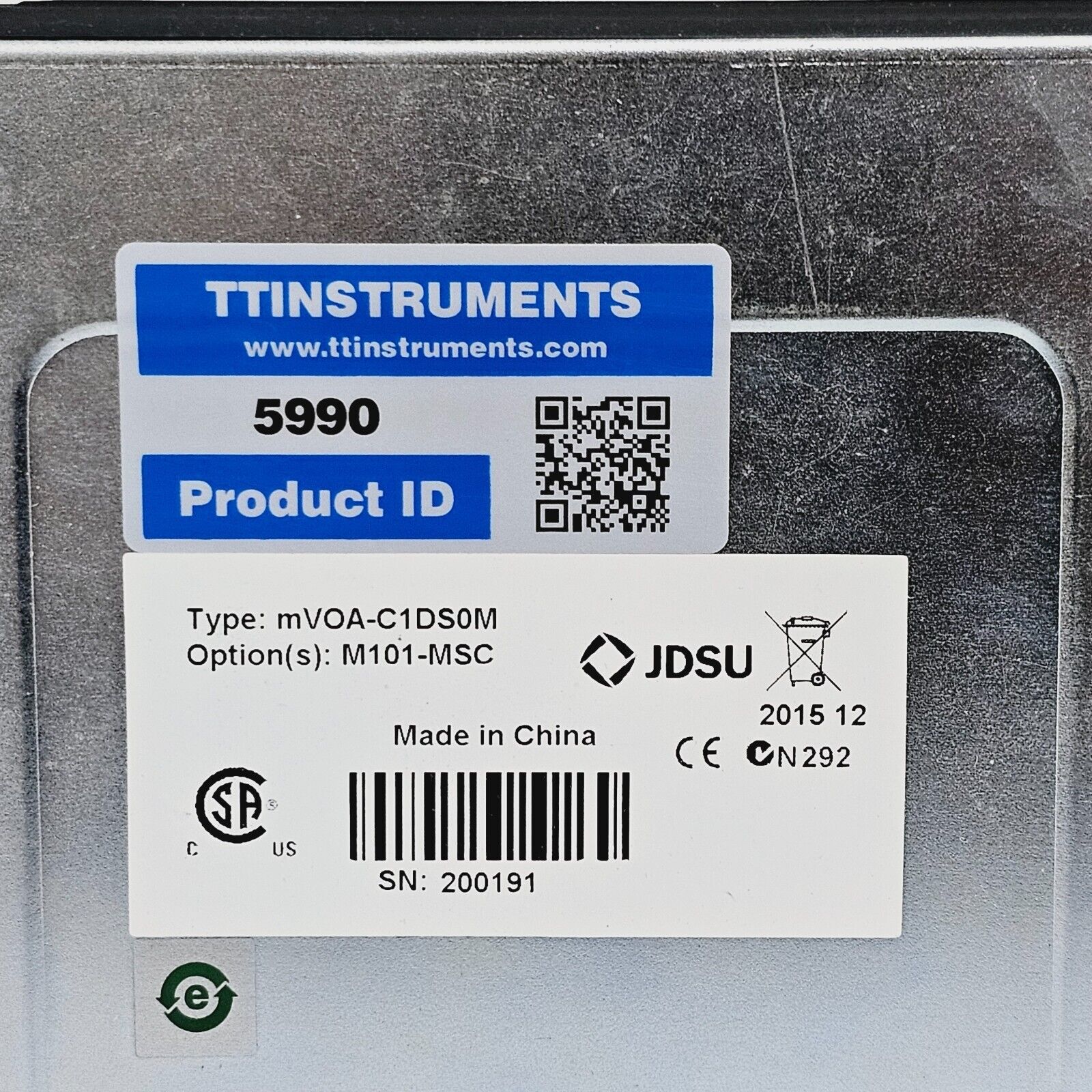 Viavi JDSU mVOA-C1 Variable Attenuator 50µm MM Fiber SC/PC Bulkhead mVOA-C1DS0M