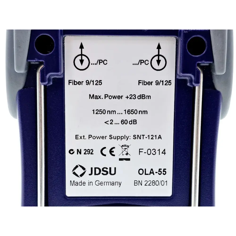 Viavi JDSU OLA-55 optical attenuator connector port close-up detail