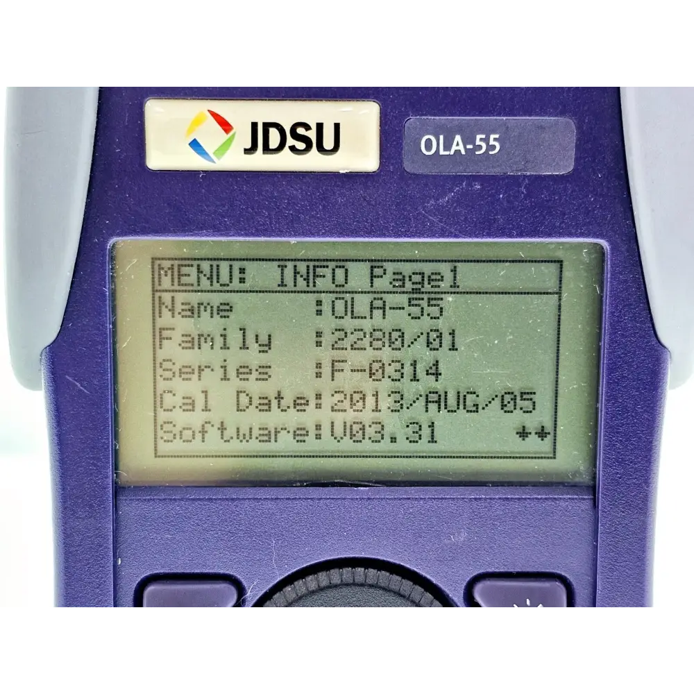 Viavi JDSU OLA-55 fibre attenuator unit as supplied, showing overall cosmetic condition