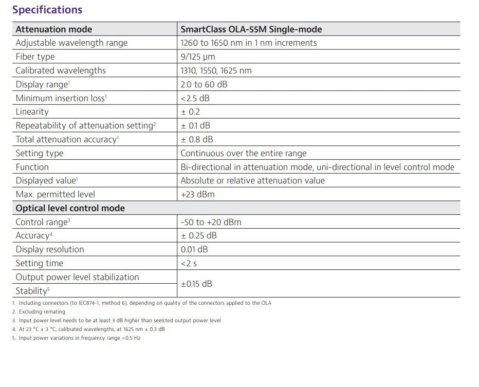 Viavi JDSU OLA-55M Fiber Optical Level Attenuator 1260-1650 nm SM 2280/22 SC/APC