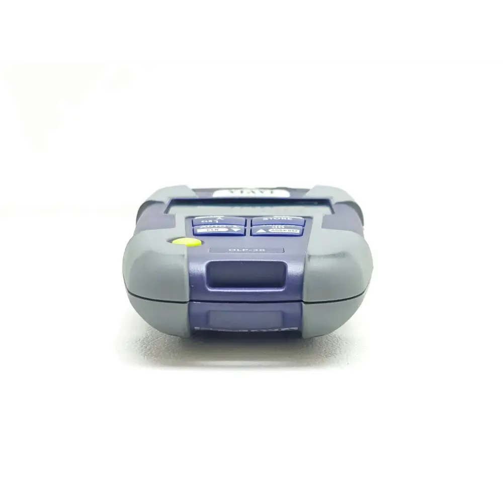 Close-up of Viavi OLP-38 display showing optical power level reading in dBm