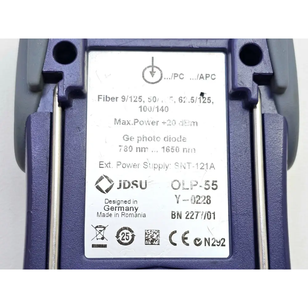 Viavi JDSU OLP-55 Optical Power Meter 2277/01 780nm to 1650nm PC/APC SM/MM