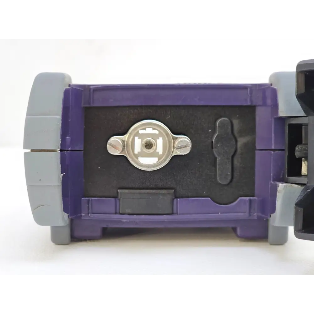 JDSU OLP-55 optical power meter bottom view showing SC fibre connector port and locking mechanism close-up
