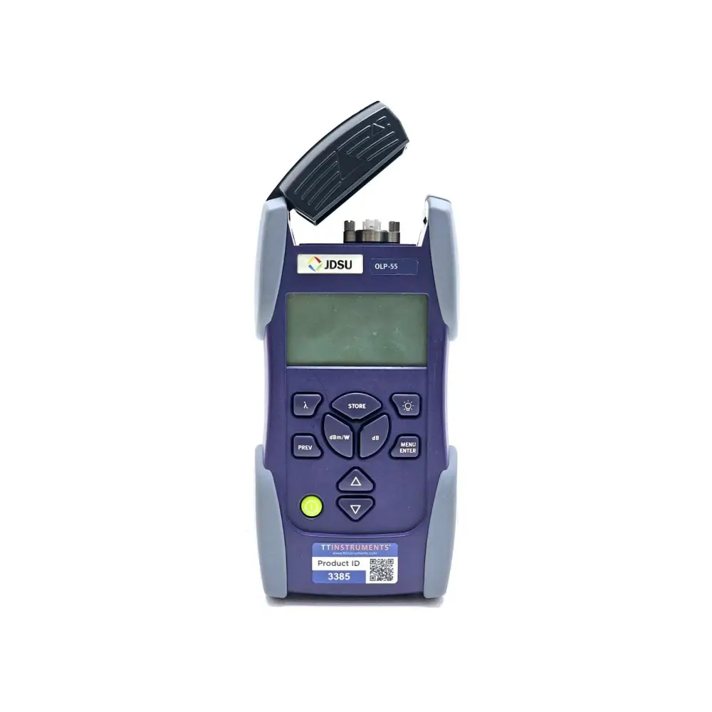 Viavi JDSU OLP-55 optical power meter side view showing optical connector port