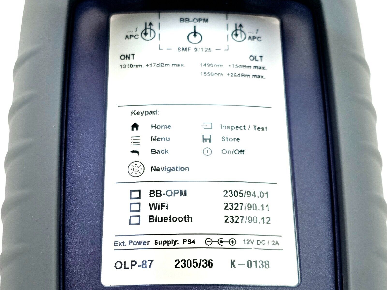Viavi JDSU OLP-87 2305/36 PON Selective Power Meter 1310/1490/1550 APC-SC