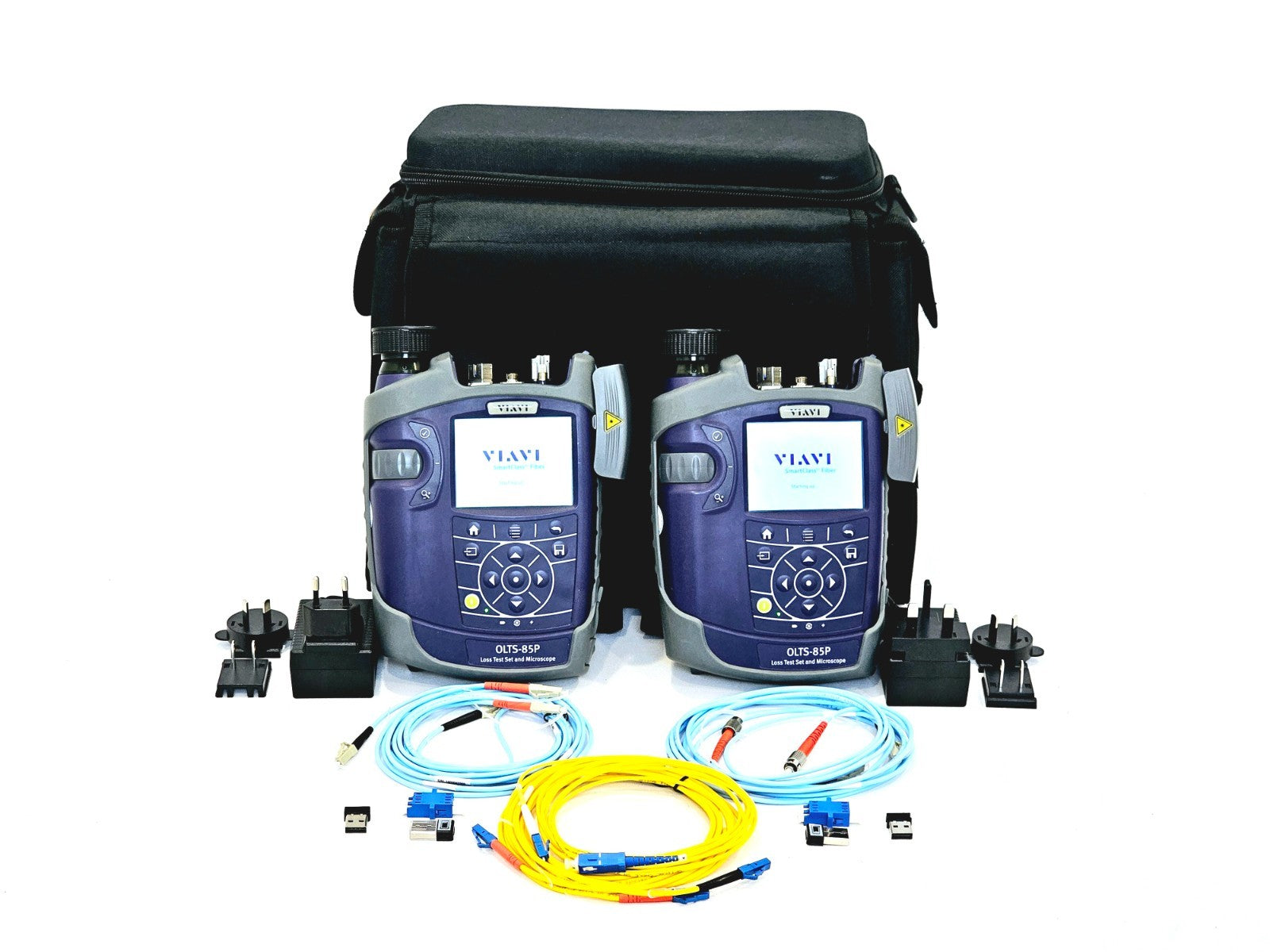 Viavi JDSU OLTS-85P Fiber Optic Loss Test Set & Microscope 2326/15 SM MM QUAD