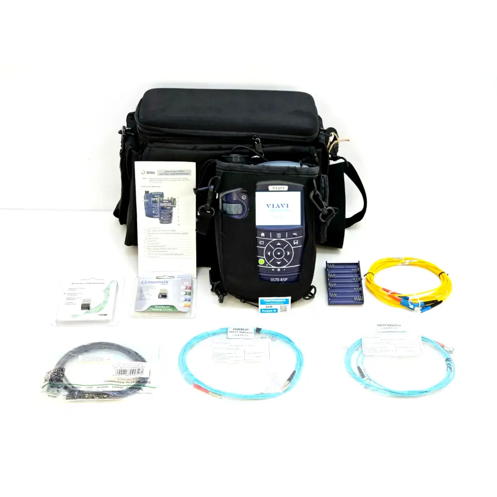 Viavi JDSU OLTS-85P quad fibre loss tester front view with colour touchscreen display