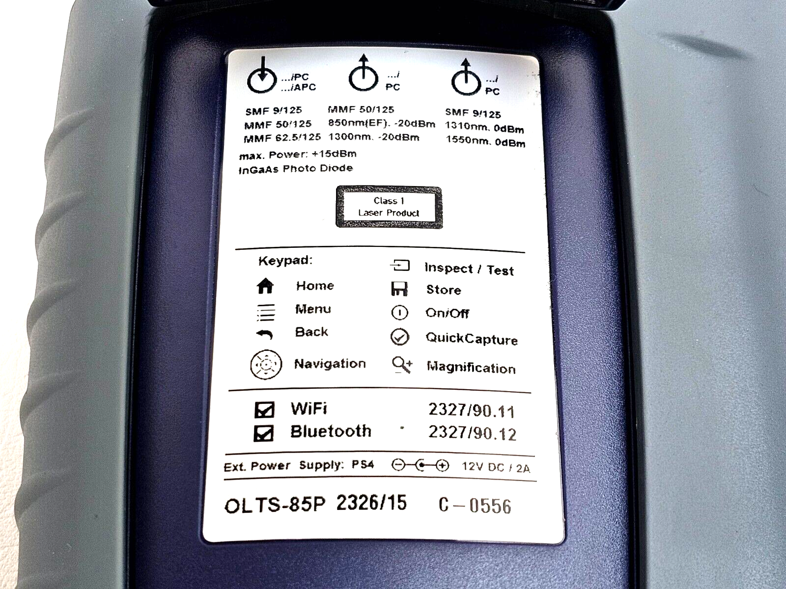 Viavi JDSU OLTS-85P QUAD Loss Tester with Patch Cord Microscope 2326/15 SM MM PC