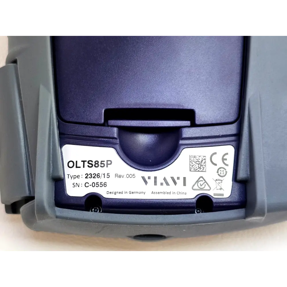 OLTS-85P unit label and serial number detail view