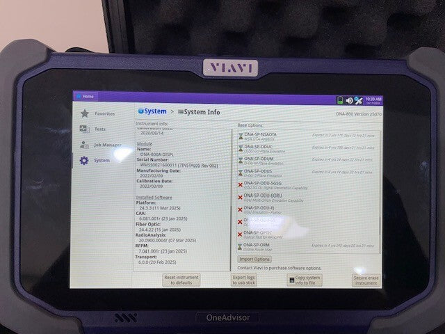 Viavi JDSU ONA-800A OneAdvisor with SPA06MA-O Radio Analysis Ethernet 5G NR 6GHz