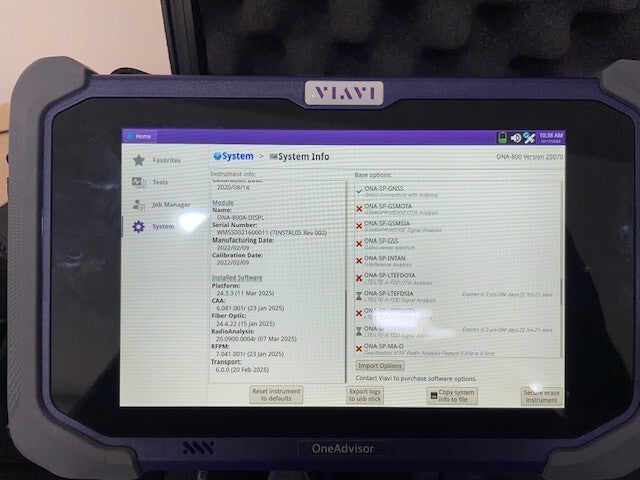 Viavi JDSU ONA-800A OneAdvisor with SPA06MA-O Radio Analysis Ethernet 5G NR 6GHz