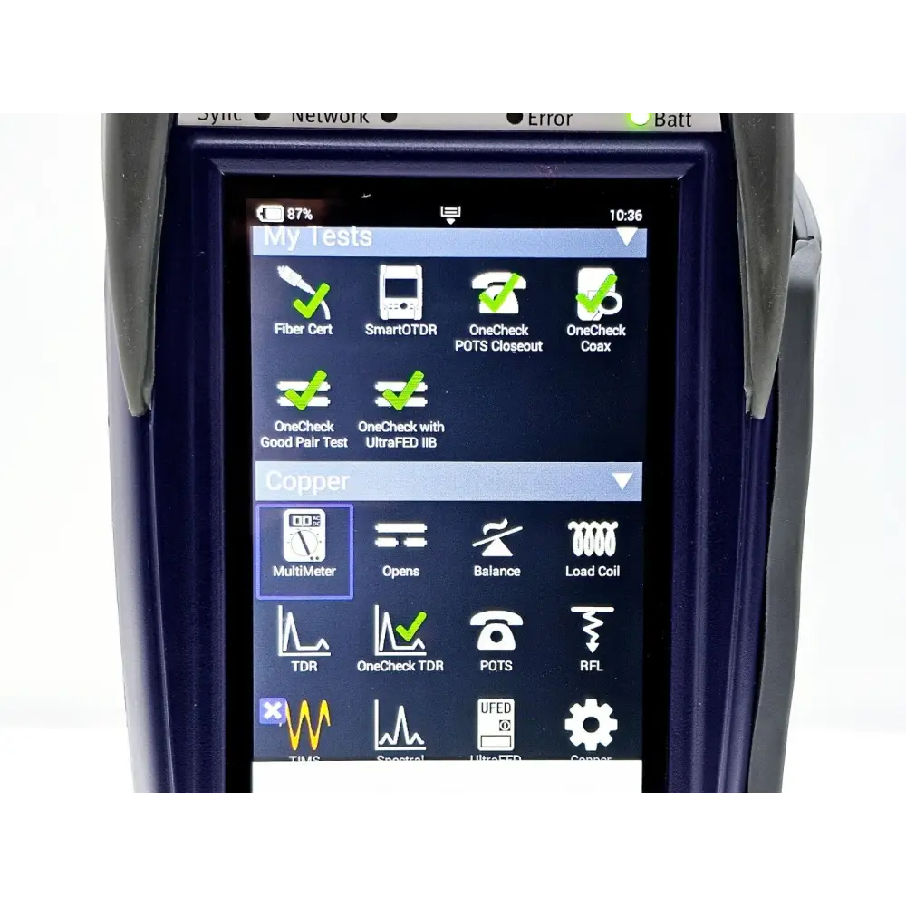 Viavi JDSU ONX-580 licensed options screen showing active software