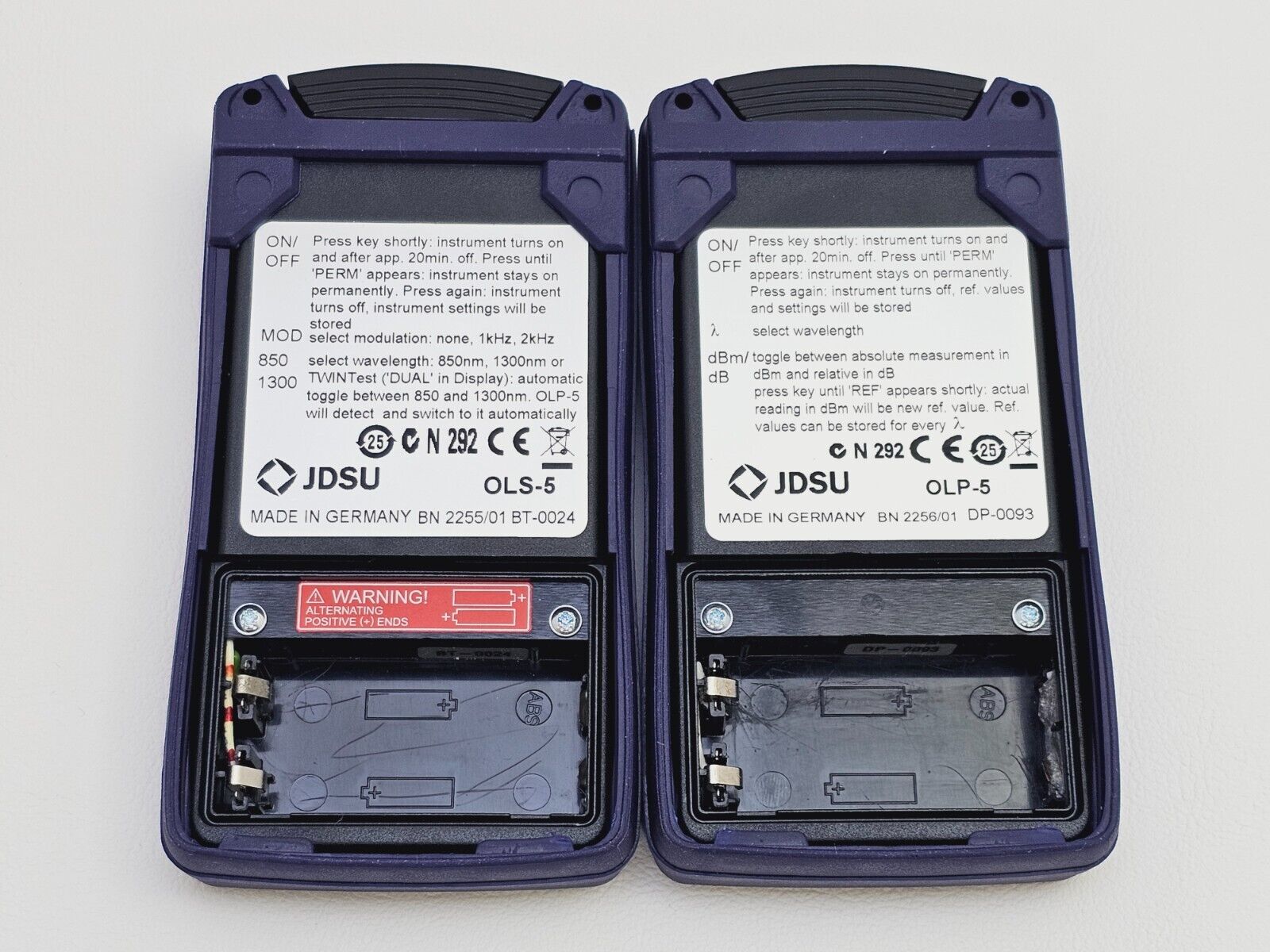 Viavi JDSU Optical Power Meter OLP-5 & Optical Laser Source OLS-5 850/1300 nm MM
