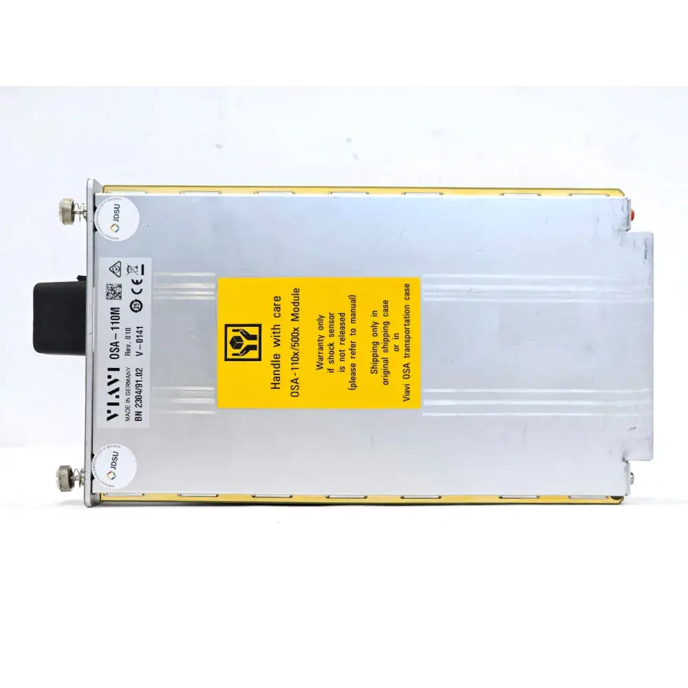 Viavi JDSU OSA-110M optical spectrum analyser module side view showing label, BN 2304/91.02, Rev.010, V-0141