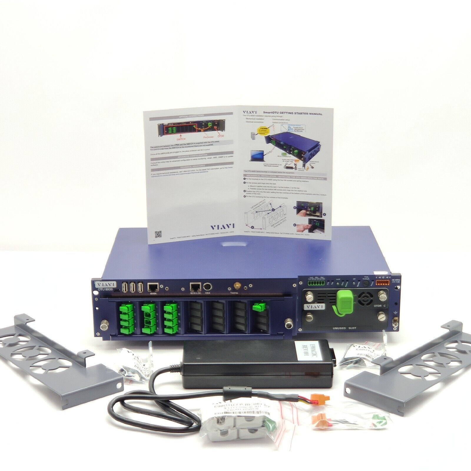 Viavi JDSU OTU 8000E V2 w/ OTAU 1x12 OS w/ 8138C-65 1310/1550/F1650 ONMSi E98X12