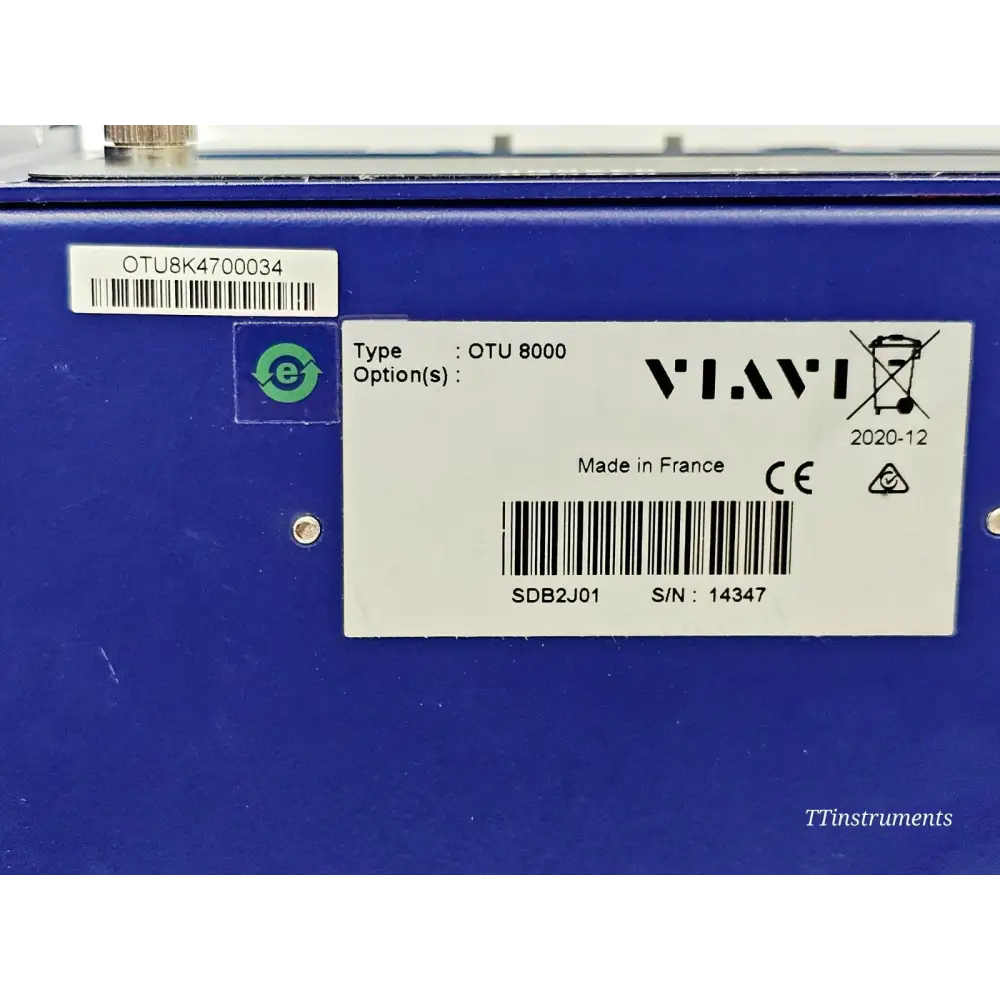 Viavi OTAU 1x8 optical switch rear panel showing fibre port connections