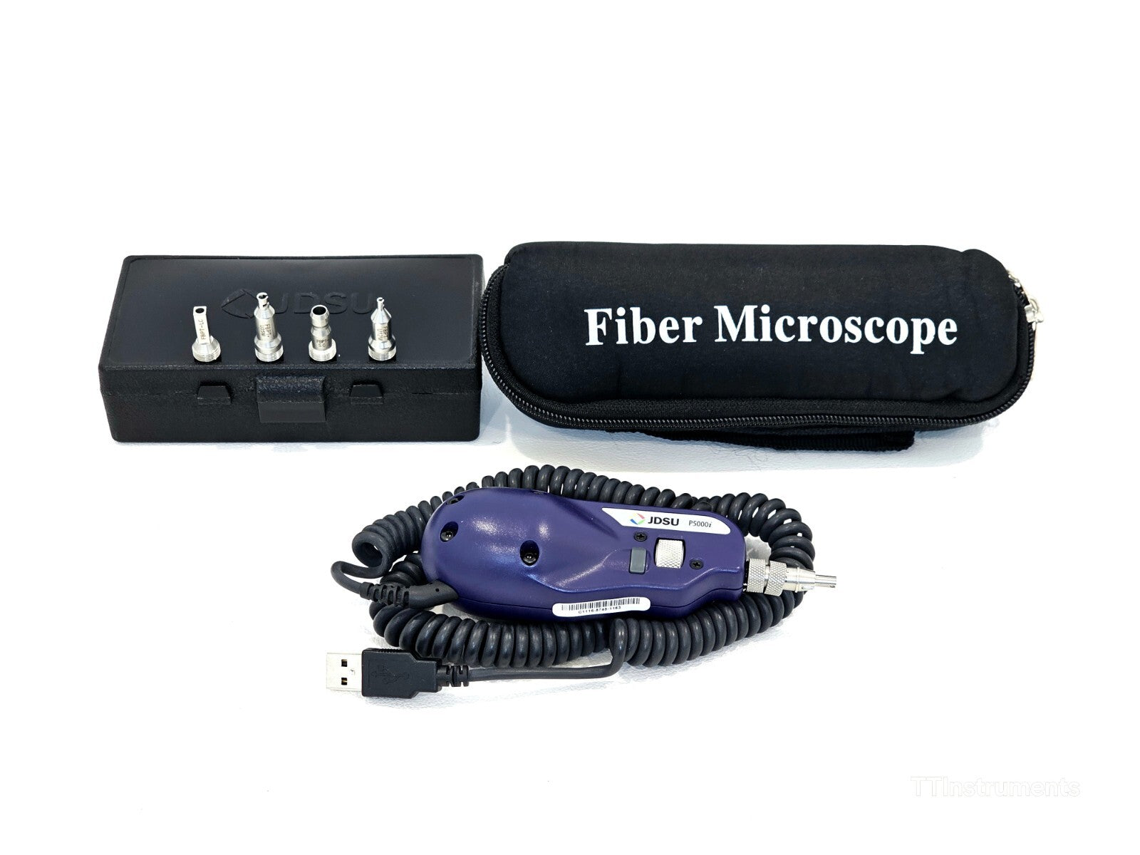 Viavi JDSU P5000i Fiberscope + 4 Tips SC/LC Bulkhead + 1.25 + 2.5 mm Patchcord..