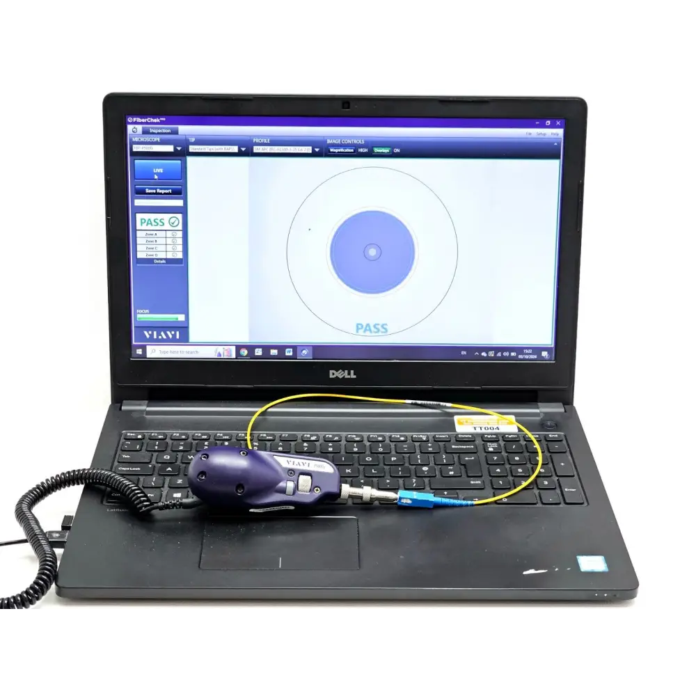 Viavi P5000i fiberscope probe angled view showing full unit condition