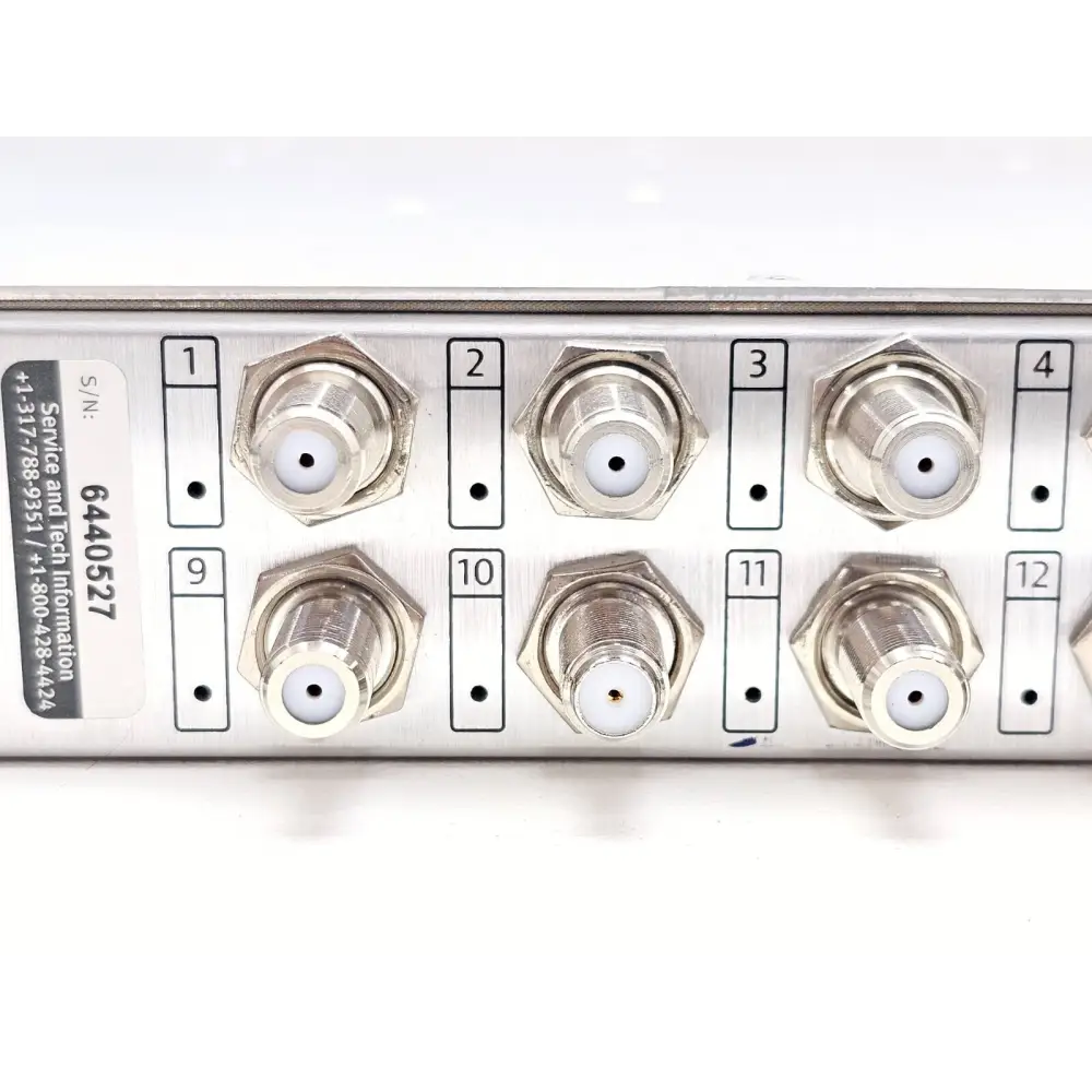 SCU-1800 front panel close-up showing port labelling and status LED indicators