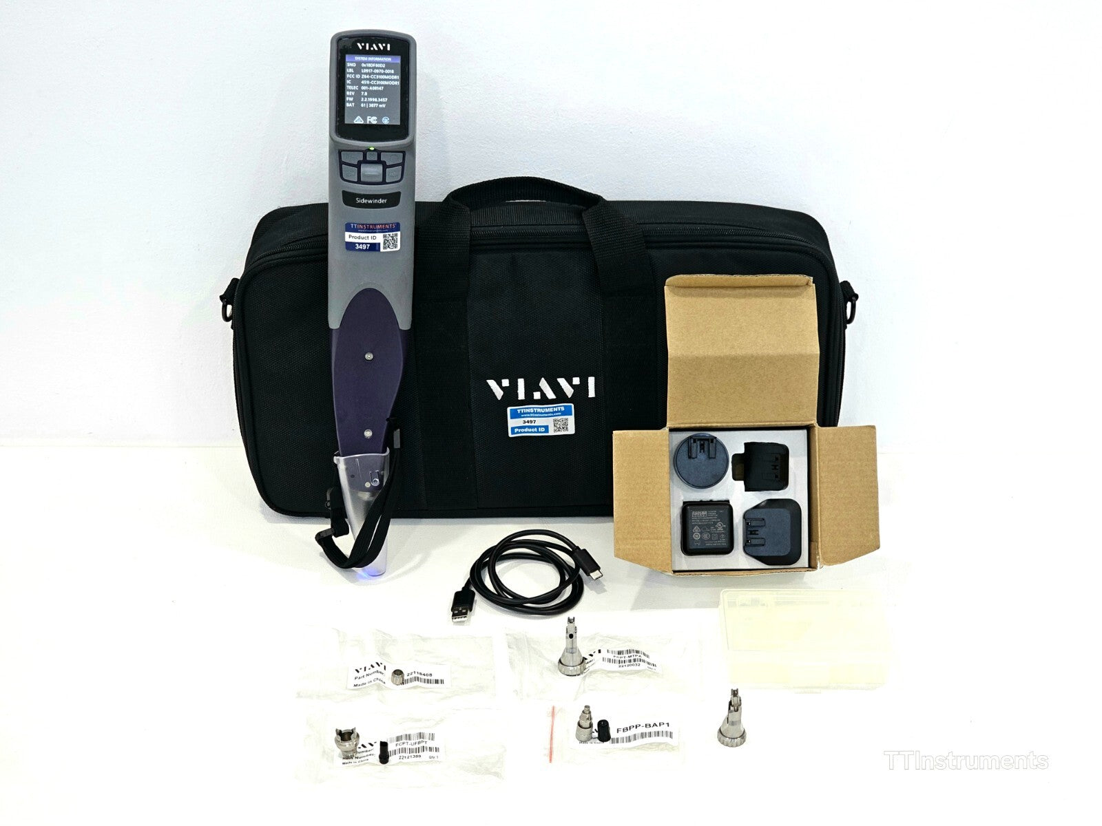 Viavi JDSU Sidewinder FiberChek MPO Inspection Fiber Scope FIT-FCSW-KIT + Tips