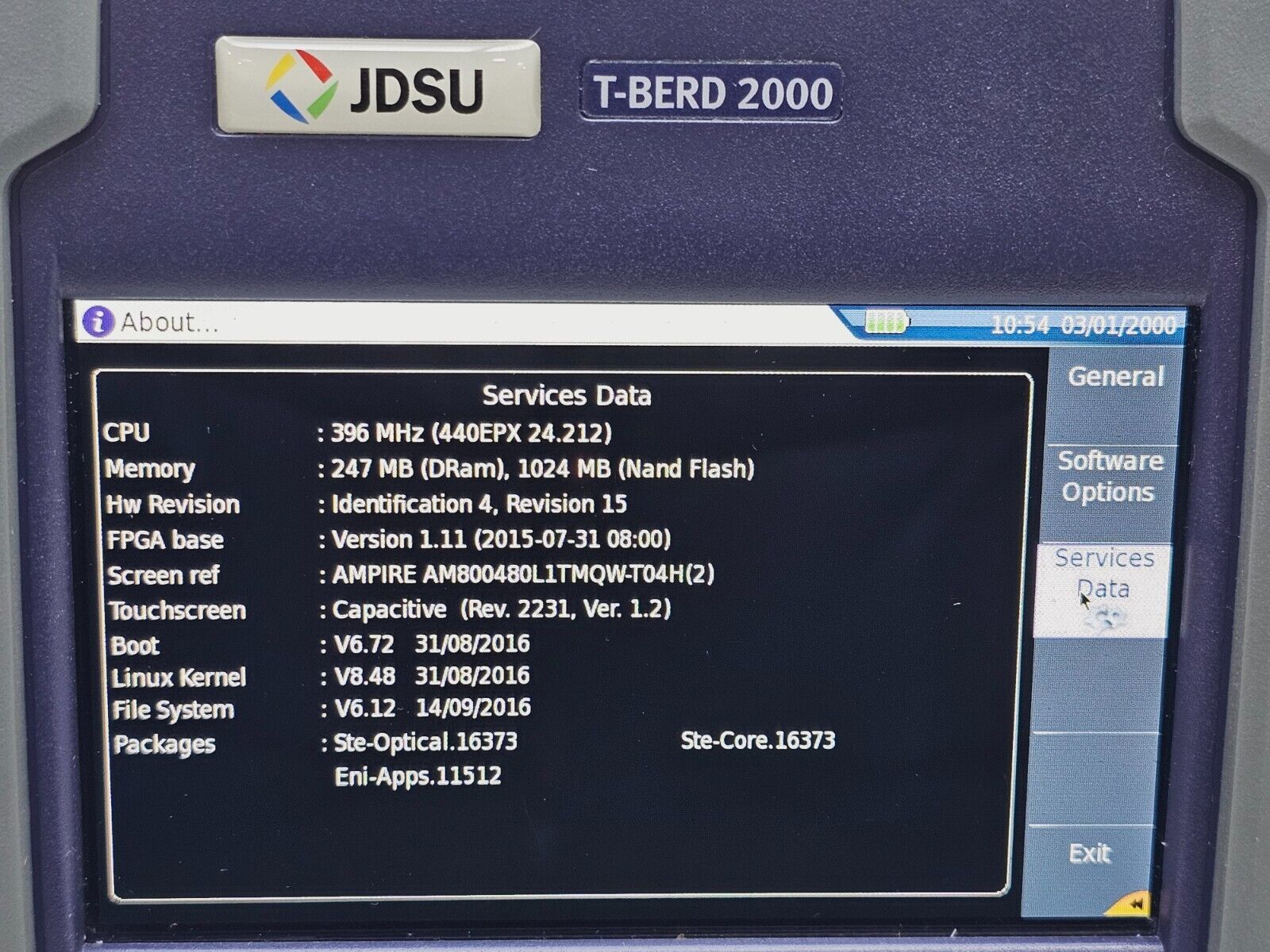 Viavi JDSU T-BERD 2000 + 4126 LM SM OTDR Module 1310/1550 nm Last Mile E4126LM