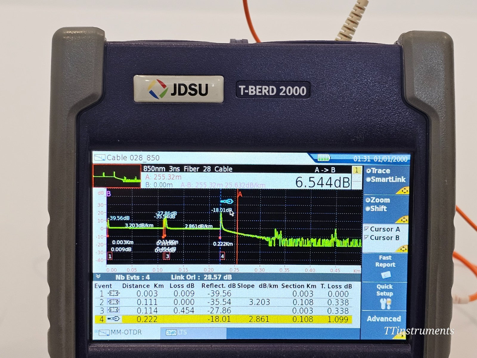 Viavi JDSU T-BERD 2000 + 4146 QUAD OTDR SM MM 850/1300/1310/1550 + P5000i Scope