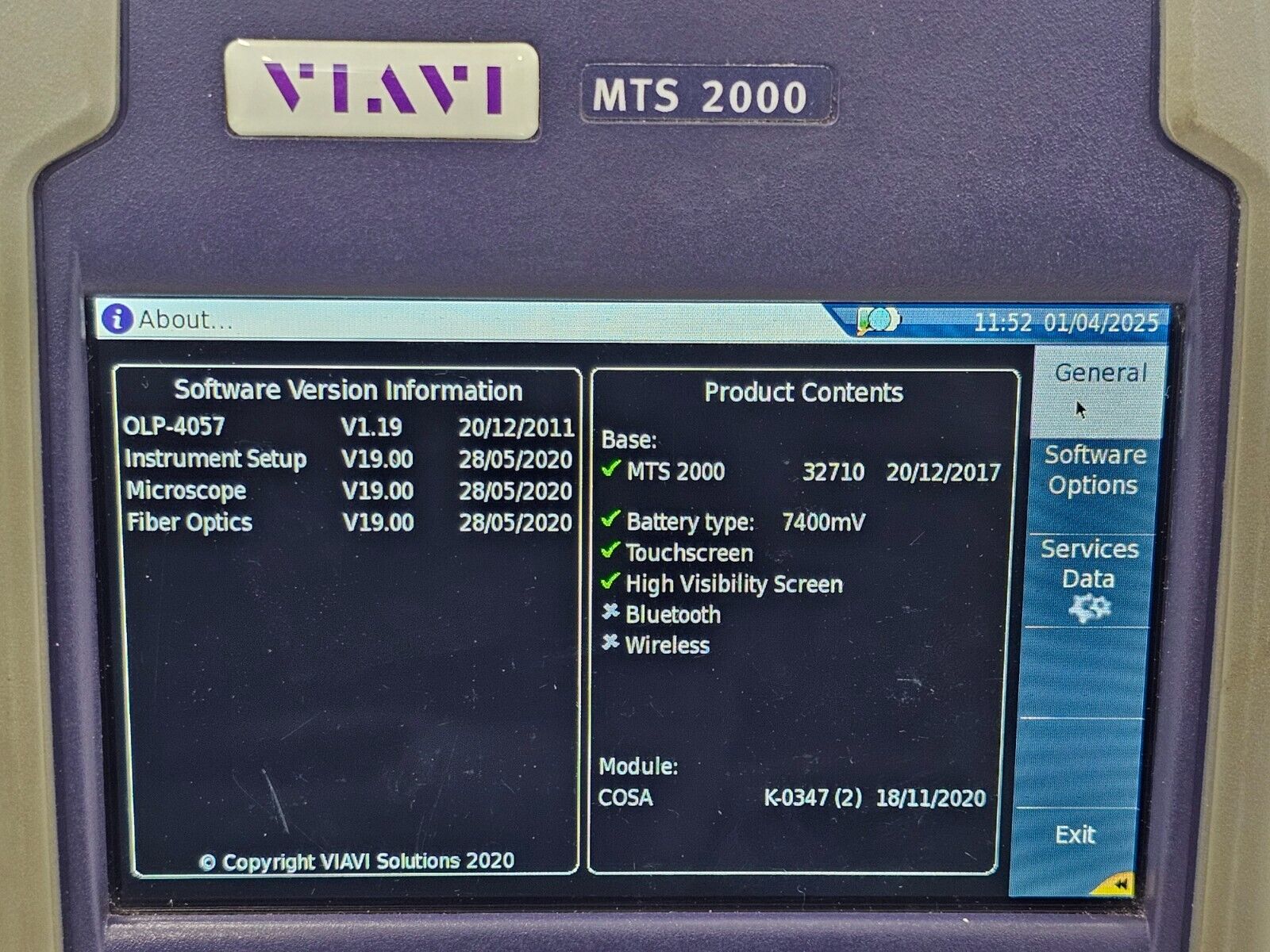 Viavi JDSU T-BERD 2000 + CWDM COSA-4055 Optical Spectrum Analyzer 2301/02 OSA