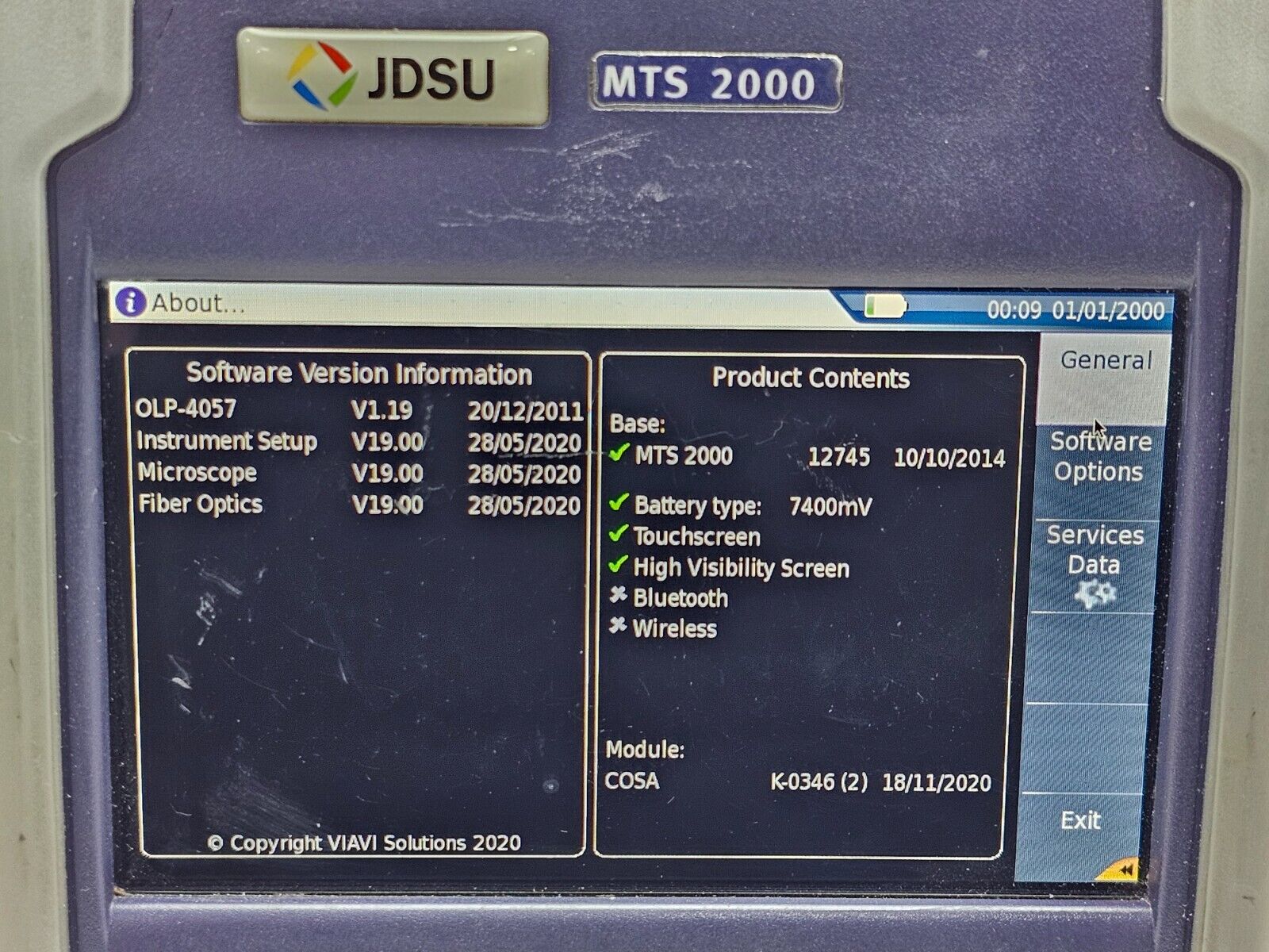 Viavi JDSU T-BERD 2000 + CWDM COSA-4055 Optical Spectrum Analyzer 1260-1625 nm