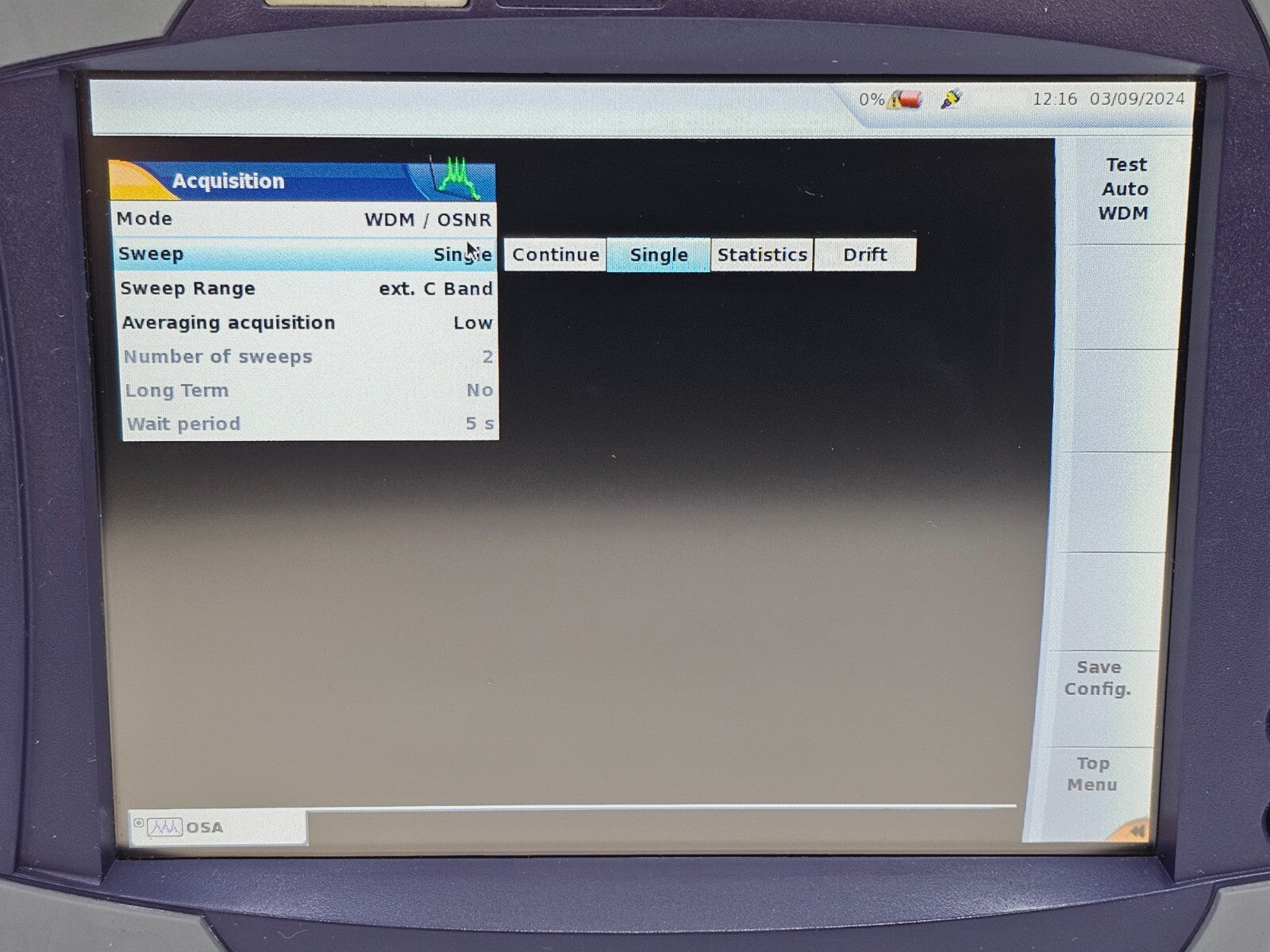 Viavi JDSU T-BERD 6000 + OSA-110M 1250 - 1650 nm OSA Optical Spectrum Analyzer