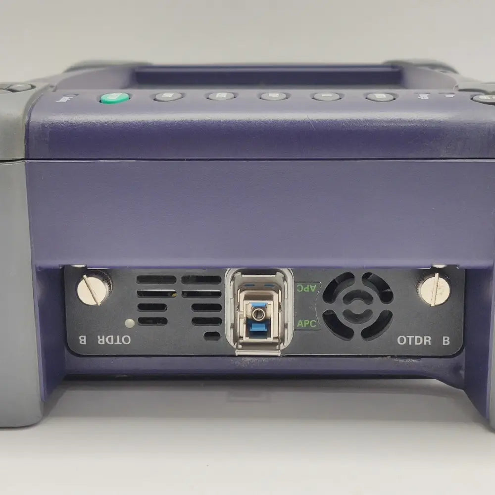 T-BERD 6000A rear panel view showing battery compartment and labels