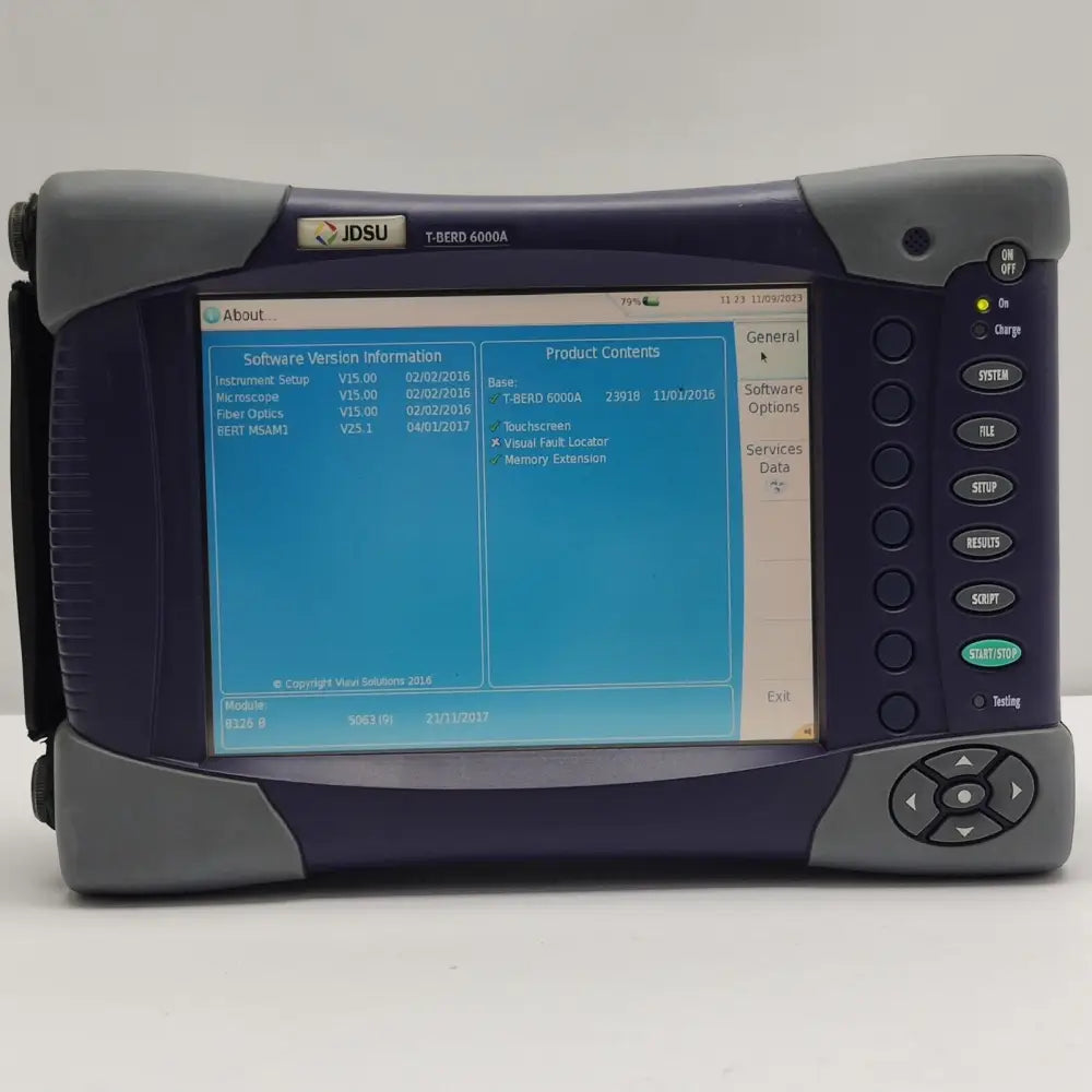 8126B OTDR module label showing wavelength and dynamic range specifications