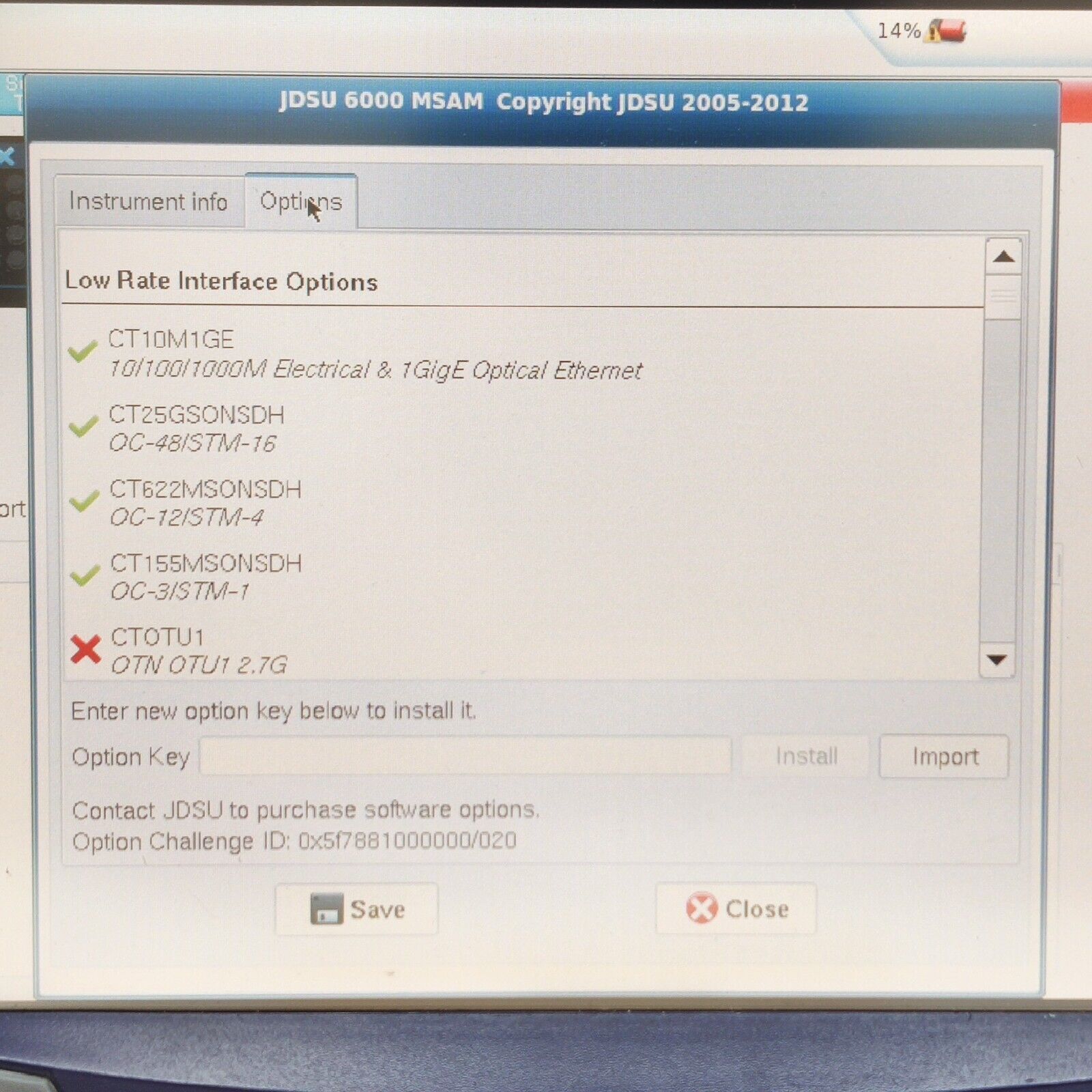 Viavi JDSU T-BERD 6000A w/ BERT MSAM Ethernet C1000 10G LAN Optical Electrical