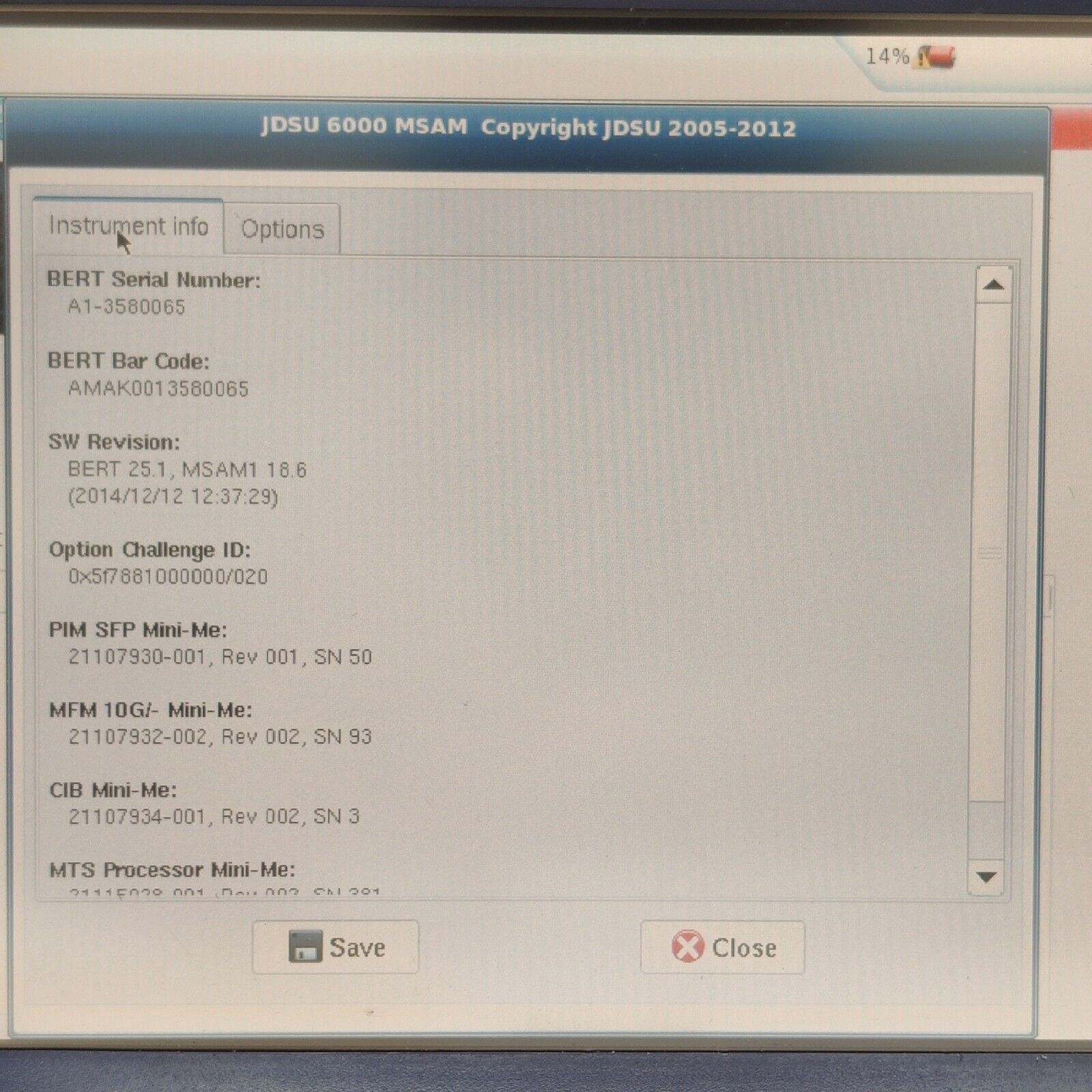 Viavi JDSU T-BERD 6000A w/ BERT MSAM Ethernet C1000 10G LAN Optical Electrical