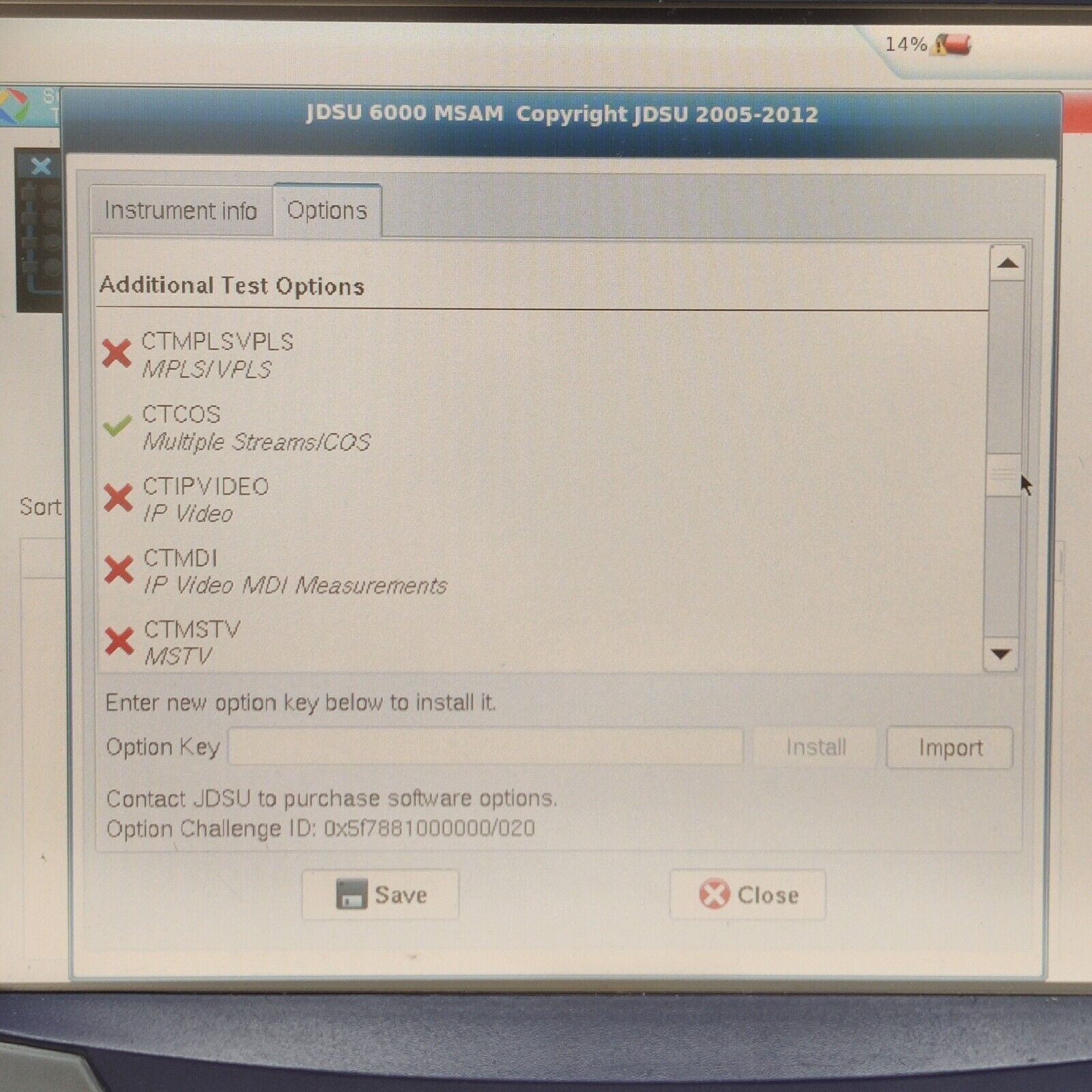 Viavi JDSU T-BERD 6000A w/ BERT MSAM Ethernet C1000 10G LAN Optical Electrical