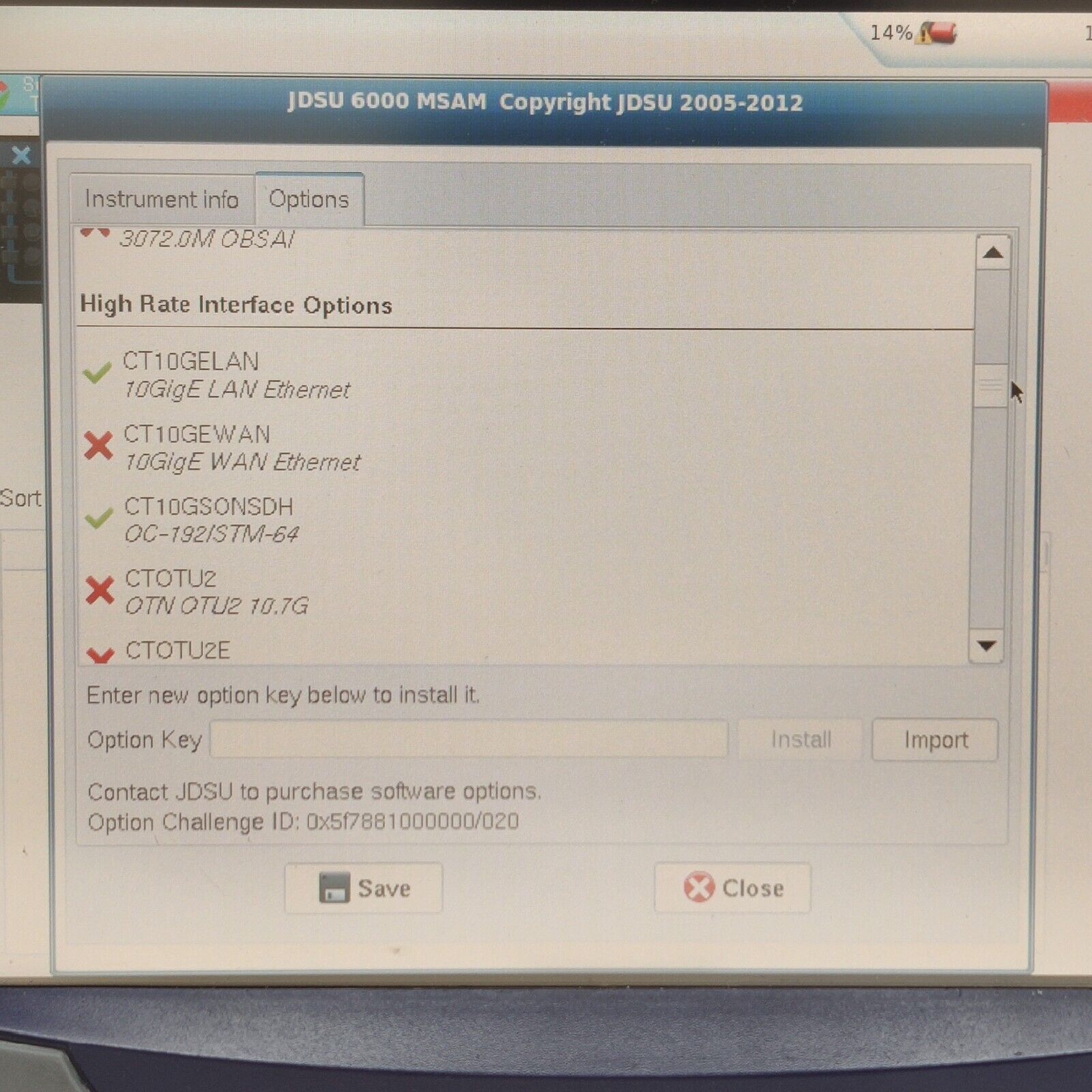 Viavi JDSU T-BERD 6000A w/ BERT MSAM Ethernet C1000 10G LAN Optical Electrical