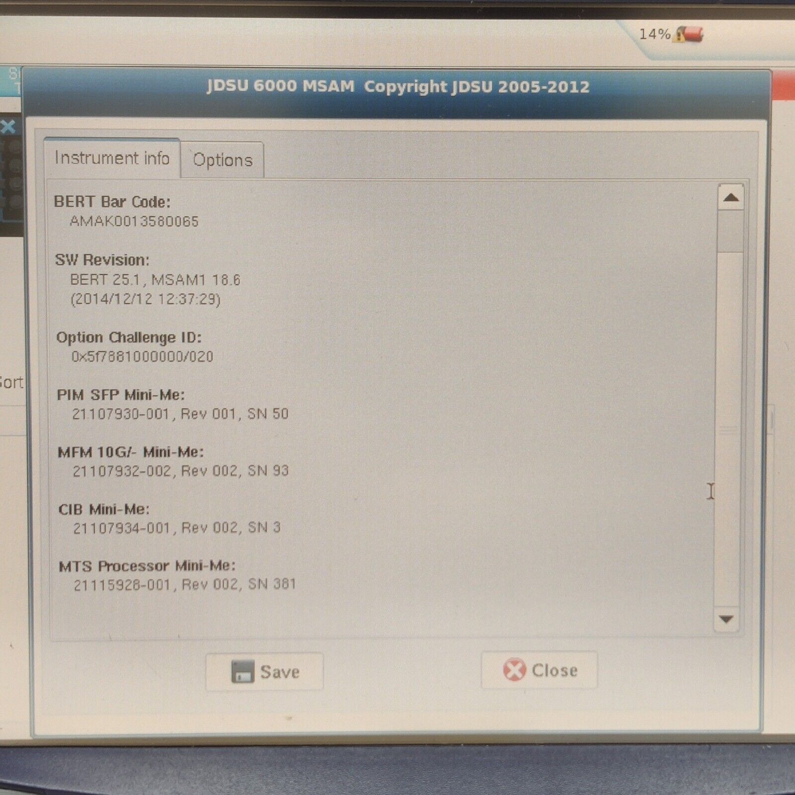 Viavi JDSU T-BERD 6000A w/ BERT MSAM Ethernet C1000 10G LAN Optical Electrical