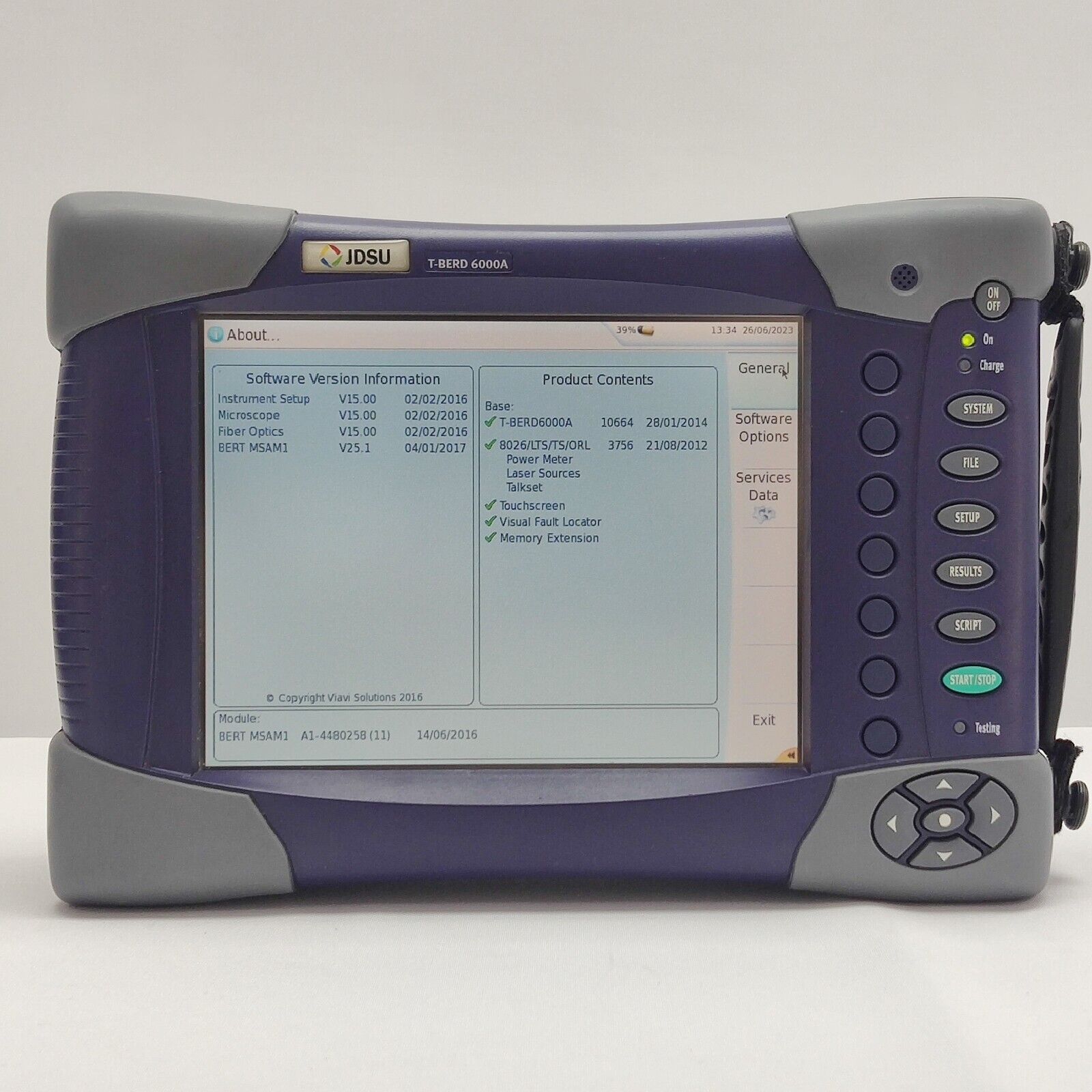 Viavi JDSU T-BERD 6000A w/ BERT MSAM Ethernet C1004 10G LAN WAN Loaded w/ Opts.