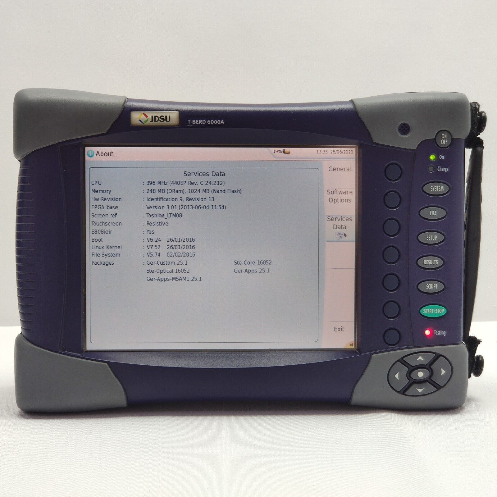 Viavi JDSU T-BERD 6000A w/ BERT MSAM Ethernet C1004 10G LAN WAN Loaded w/ Opts.