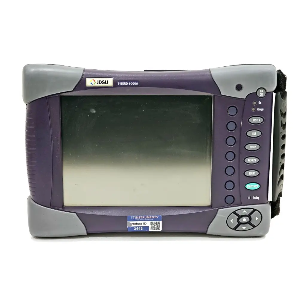 T-BERD 6000A portable OTDR unit showing colour touchscreen display