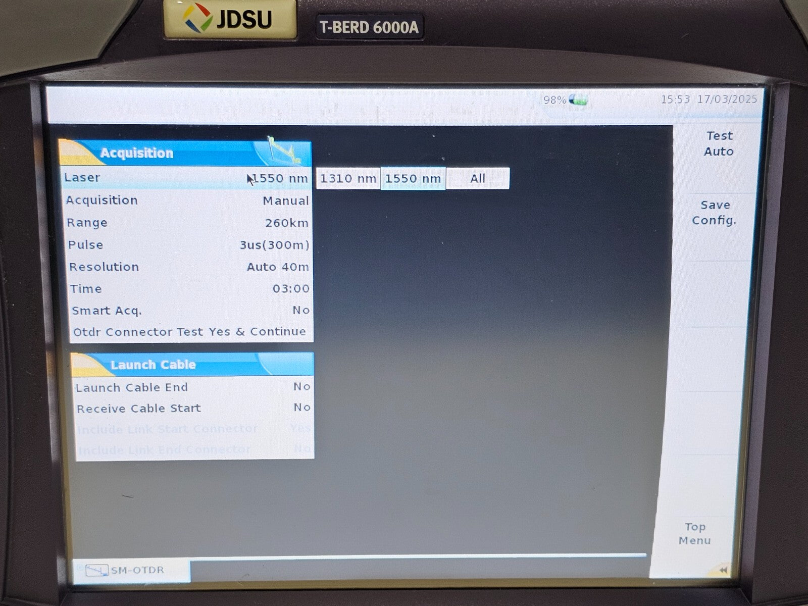 Viavi JDSU T-BERD 6000A with 8126 LR OTDR 1310/1550 nm Singlemode Long Range