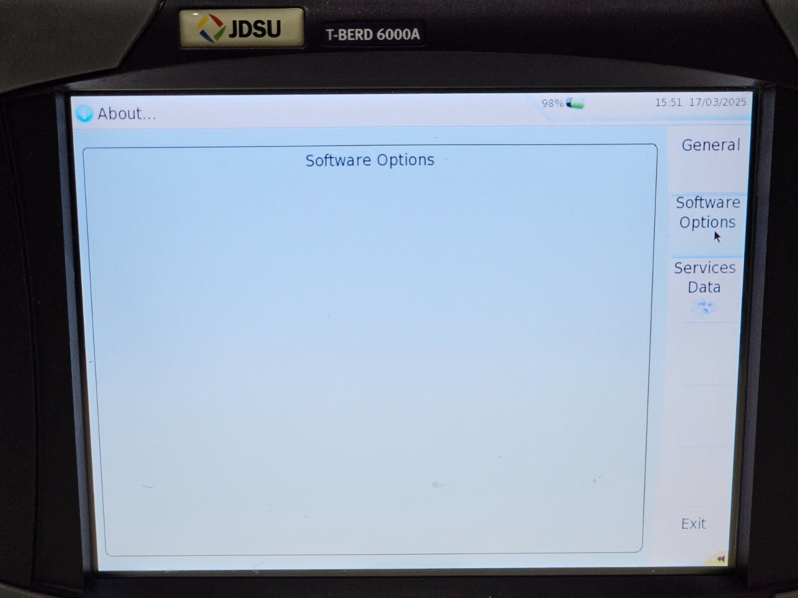 Viavi JDSU T-BERD 6000A with 8126 LR OTDR 1310/1550 nm Singlemode Long Range