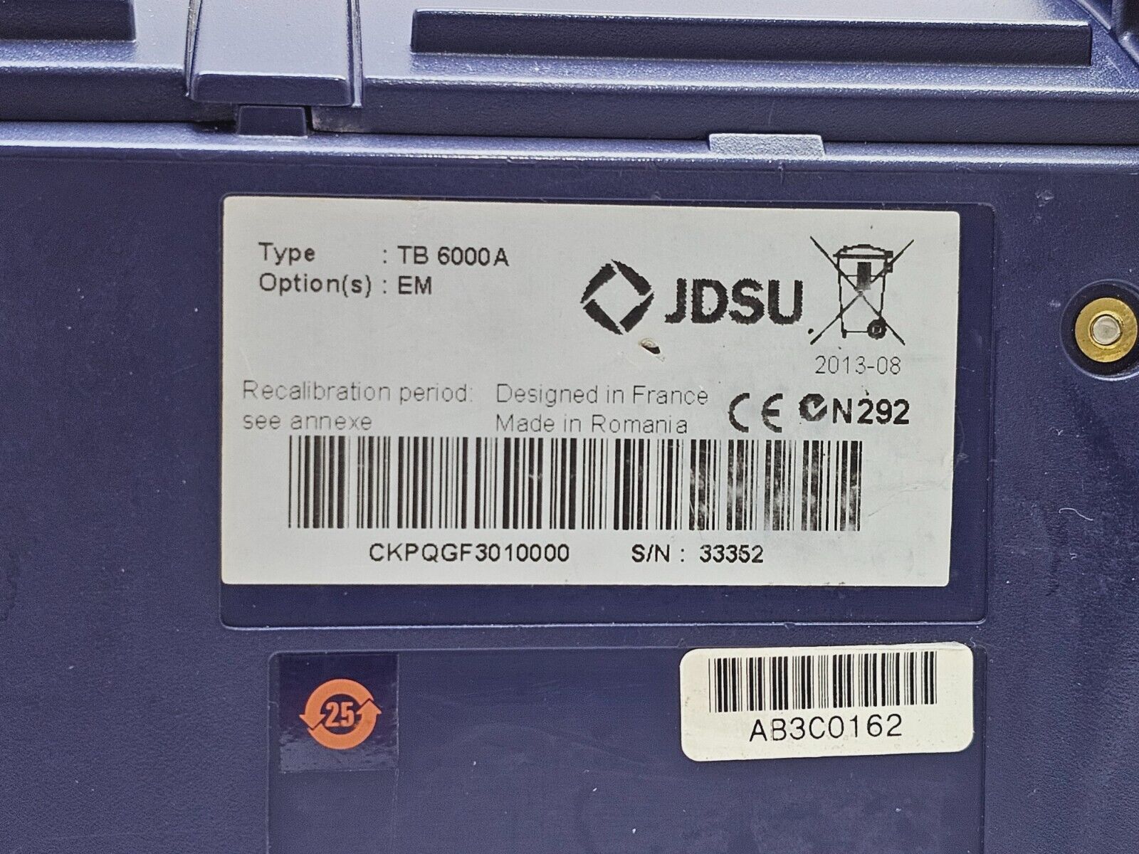 Viavi JDSU T-BERD TB 6000A with 8126B SM OTDR 1310/1550nm 41/40 dB E8126B APC FC