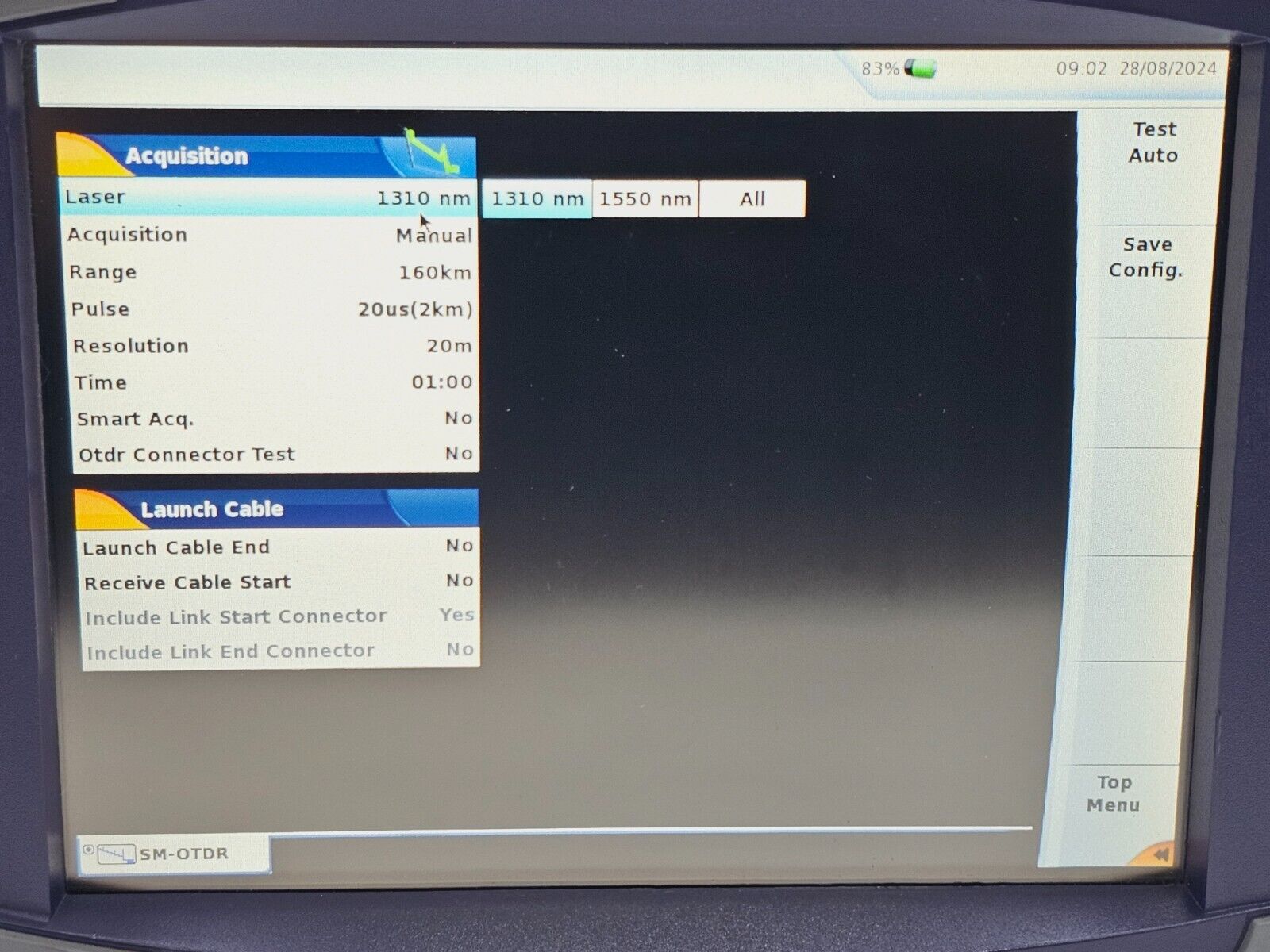 Viavi JDSU T-BERD TB 6000A with 8126B SM OTDR 1310/1550nm 41/40 dB E8126B APC FC