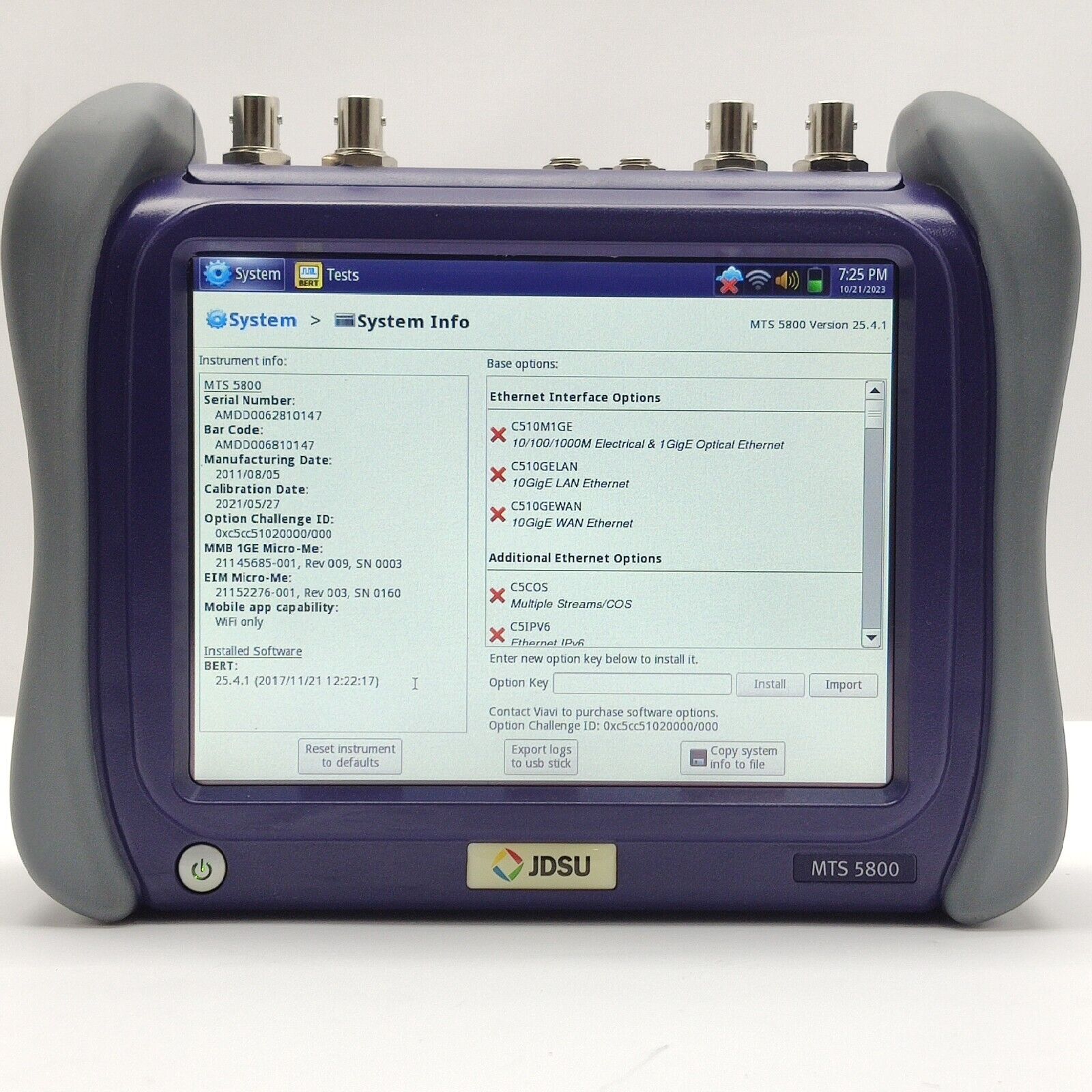 Viavi JDSU TB/MTS-5800 w/ 5801P SDH SONET OC/STM & PDH E1/3/4 DS1/3 Electrical